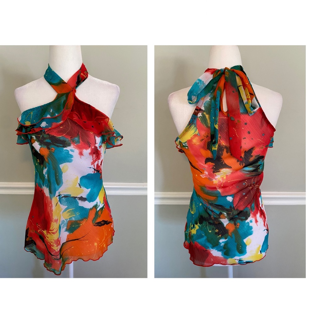 BANANA MONKEY Tropical Ruffle Tank